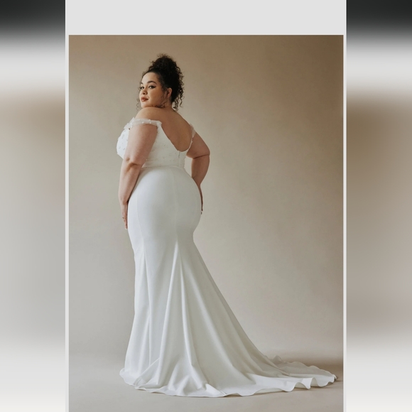 Tropez Fit and Flare, detachable sleeve wedding gown, Size 20, Laudae 2022 - Picture 6 of 7